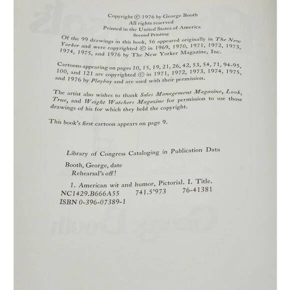 Rehearsals Off By George Booth Cartoonist Comic Strip Book Vintage 1976 - Picture 12 of 14